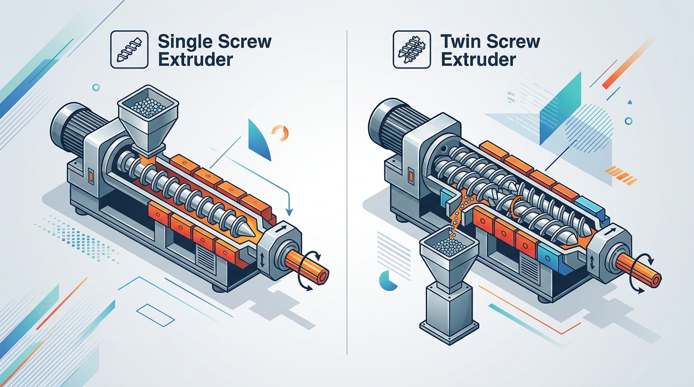 Single screw versus twin screw plastic sheet extruder machine comparison