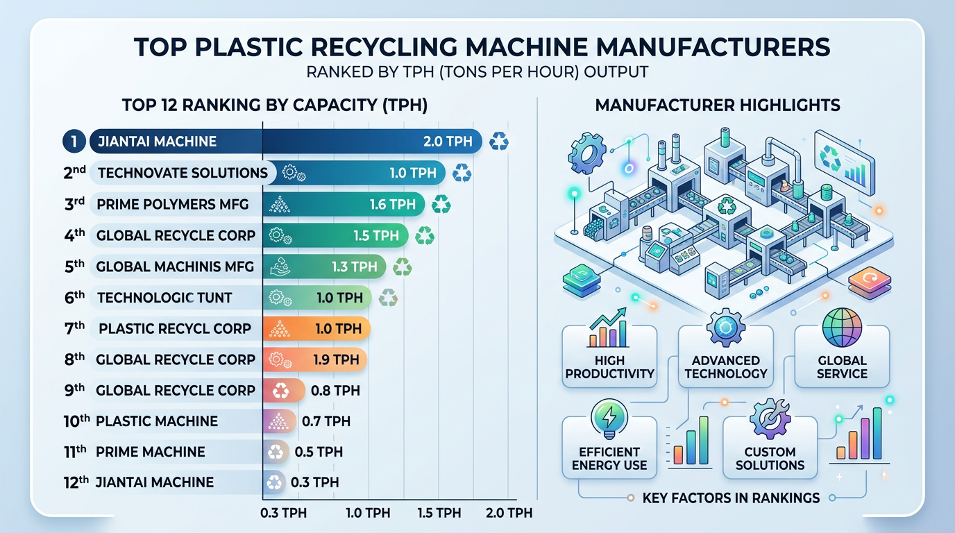 Top plastic recycling machine manufacturer ranking by tons per hour output