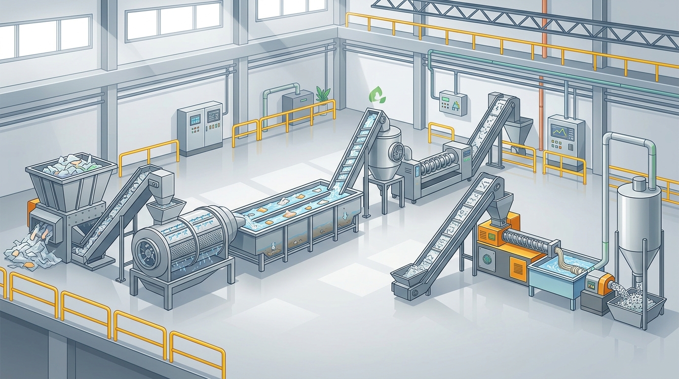 JianTai plastic recycling machine manufacturer full production line