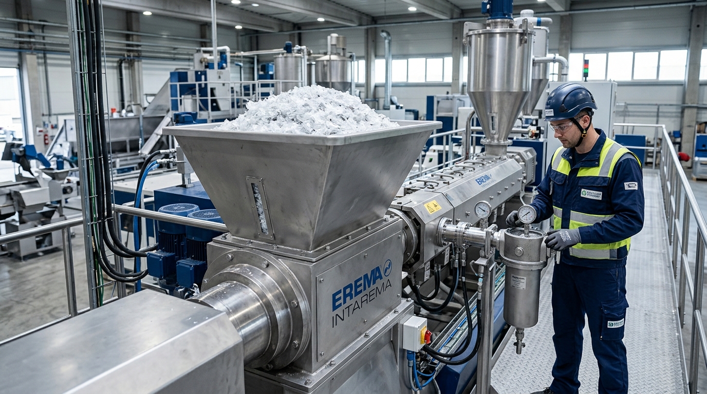 European plastic recycling machine manufacturer EREMA INTAREMA LDPE line