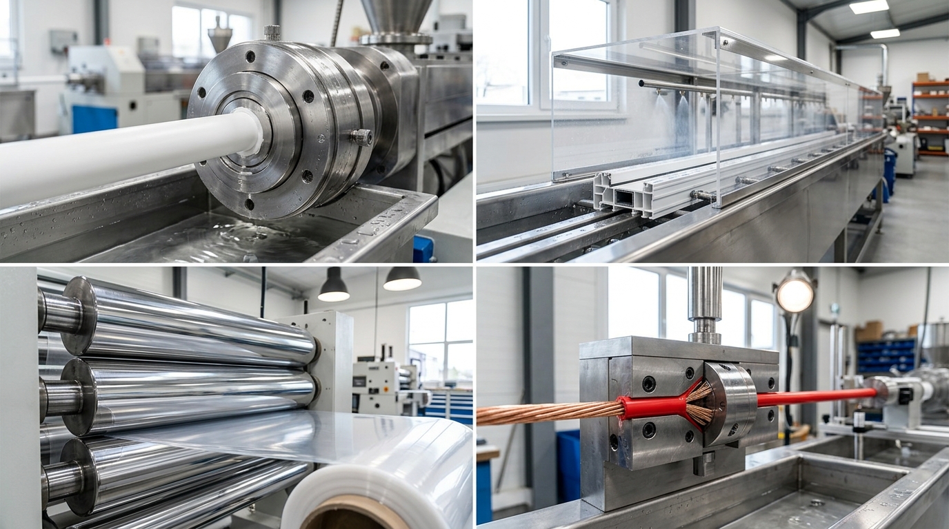 Four types of PVC plastic extruder machine processes and output ranges