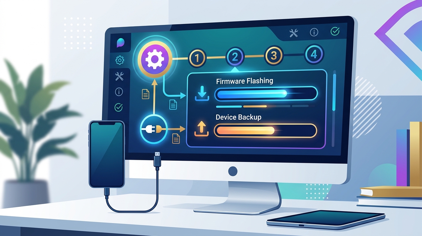 爱思助手刷机与备份恢复操作界面截图