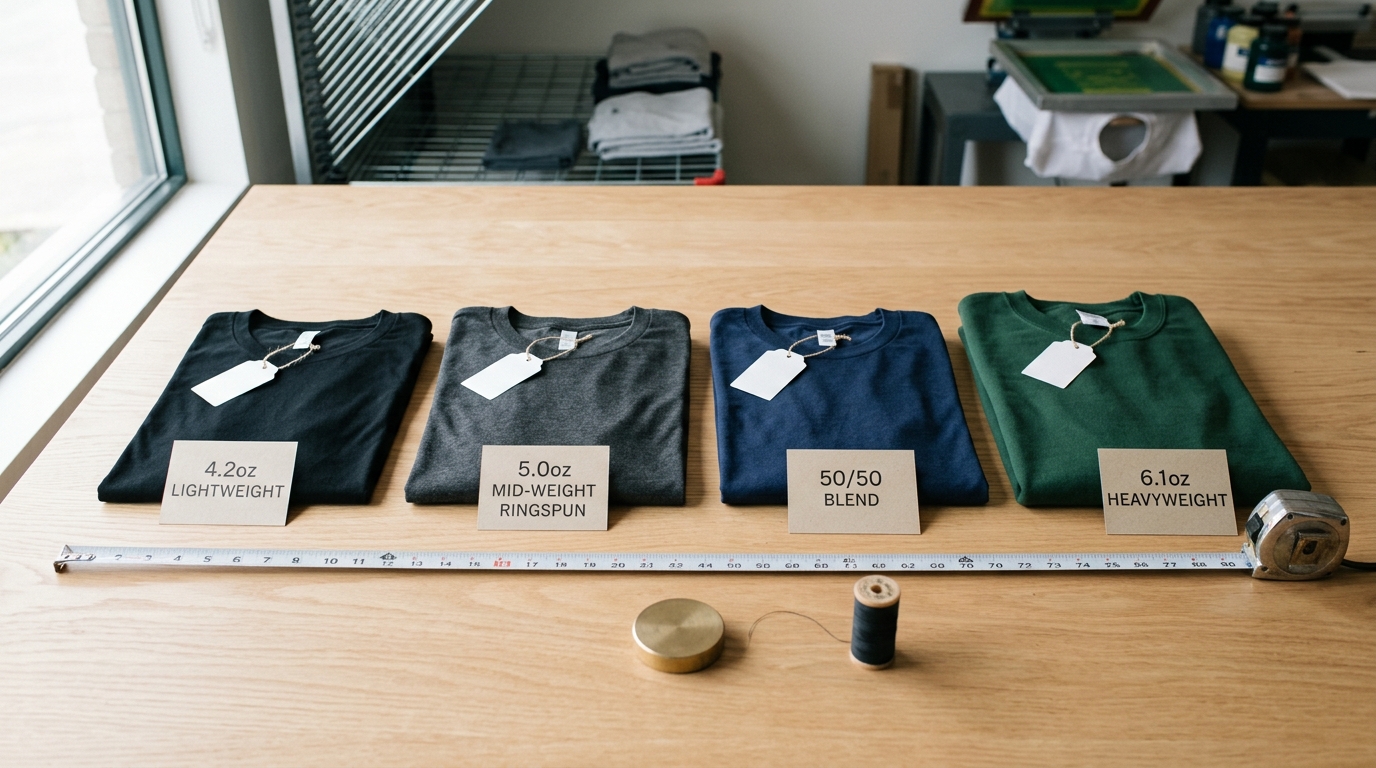 fabric weight and blend comparison for bulk t-shirt orders