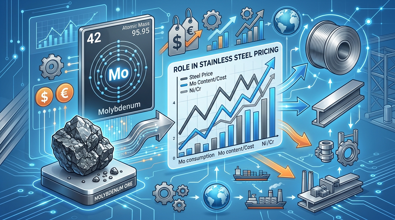 Molybdenum element and ore samples showing the key cost driver in 316 stainless steel