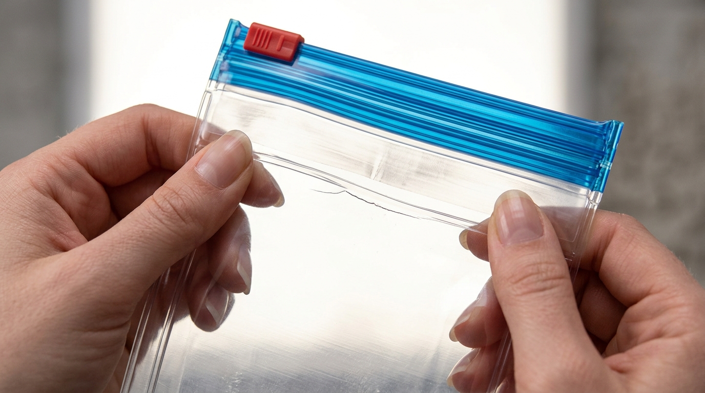 4 Simple Tests to Verify Your Waterproof Phone Pouch Seals 5 Visual inspection stress flex test on waterproof phone pouch showing weak seam under bright light