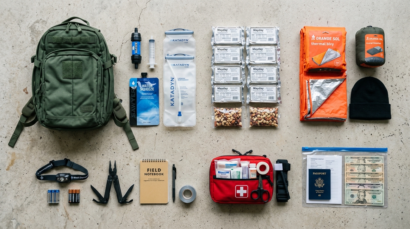 complete 72 hour bag contents checklist organized by category