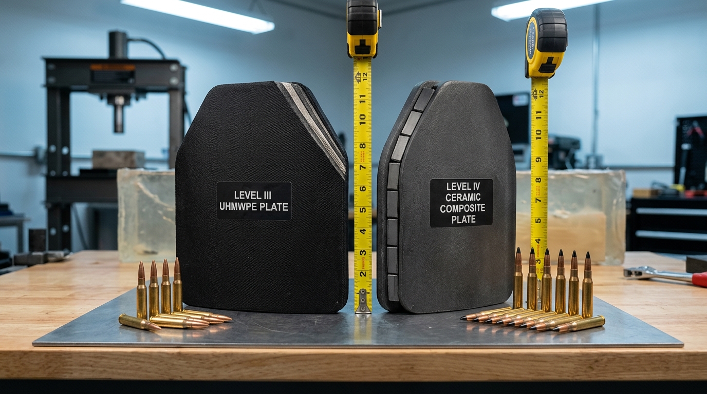 NIJ Level III vs Level IV plates comparison with test ammunition