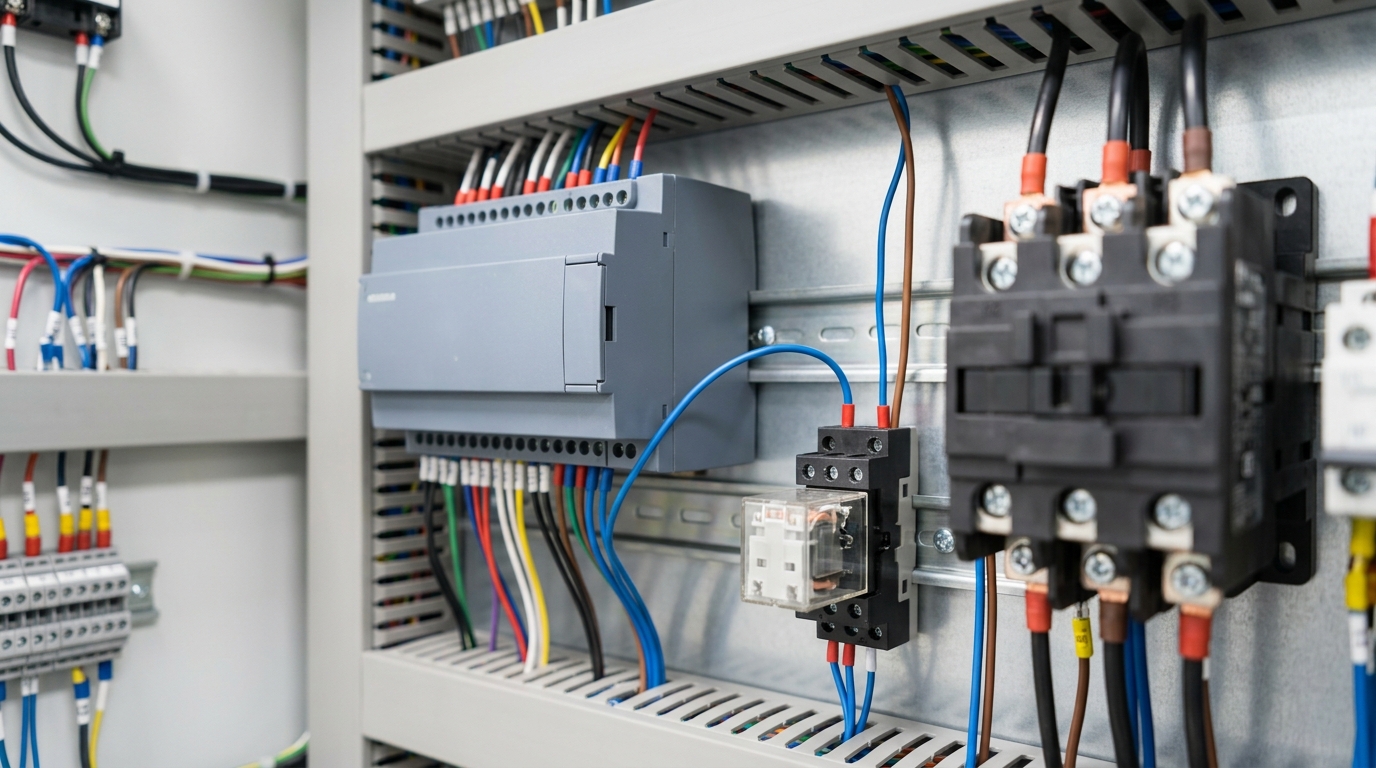 interposing relay protecting PLC output card from contactor coil inrush current
