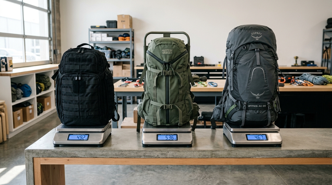 Tactical vs Hiking 5 Key Specs That Decide Winners 5 tactical backpack vs hiking backpack empty weight comparison on scale