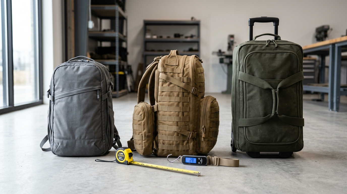 15 Proven Go Bag Items for National Preparedness Month 4 Go bag comparison showing 30-45L backpack capacity and weight limit for National Preparedness Month checklist