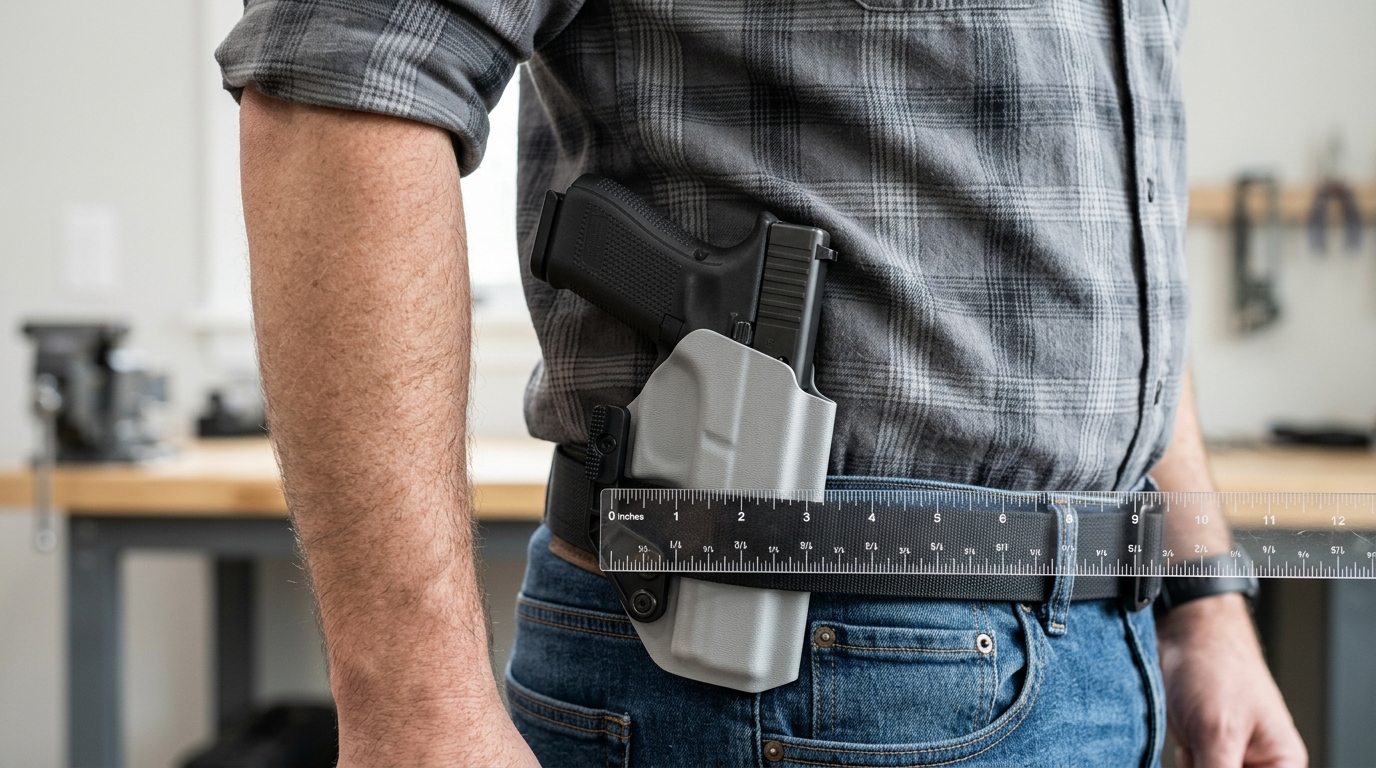 Concealed carry holster guide showing cant angle, claw attachment, and ride height adjustments