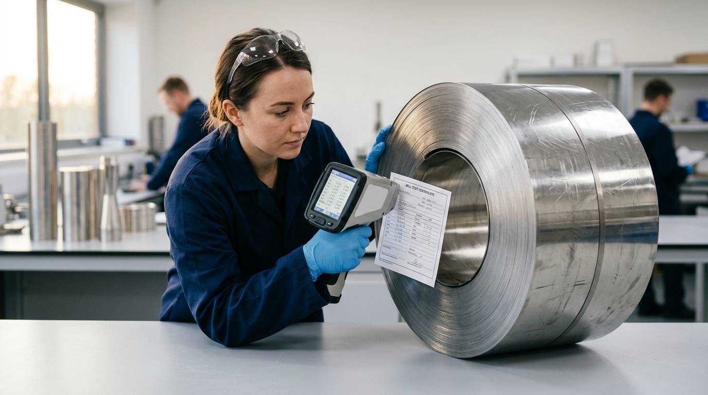 SUS304 vs SUS316 raw material verification in stainless steel bottle manufacturing process