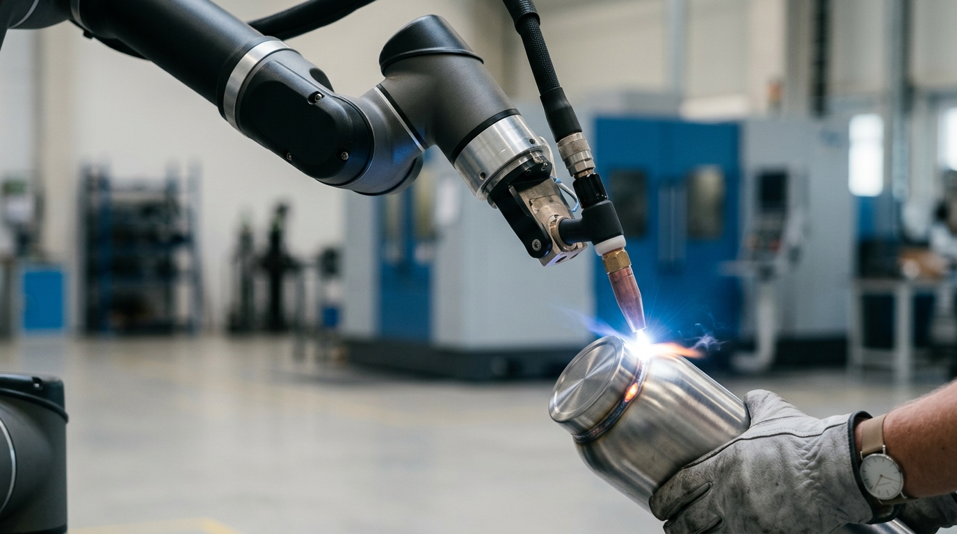 laser welding stage in stainless steel bottle manufacturing process