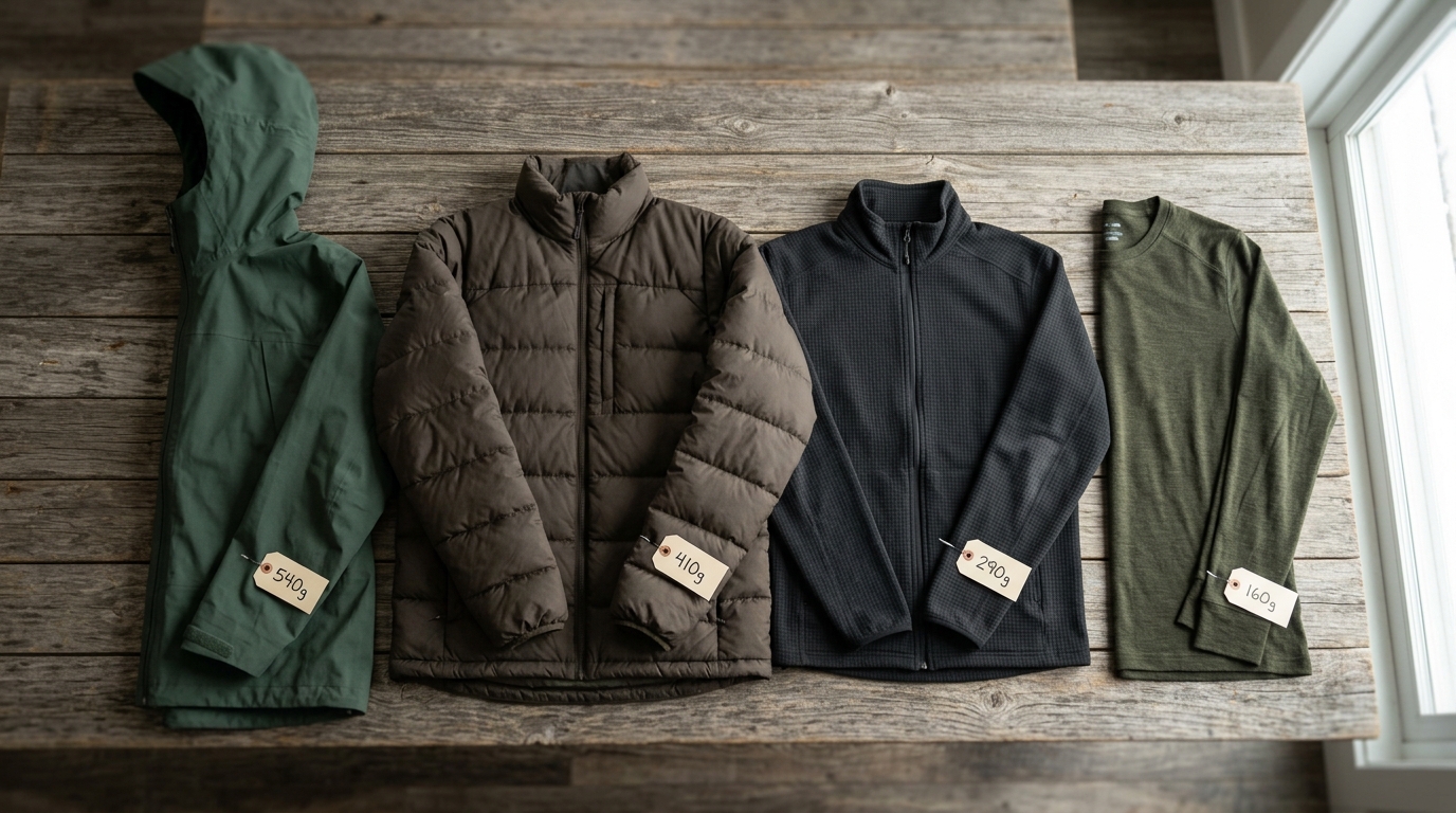 Field-Tested Hunting Gear List for Backcountry Hunts 4 Hunting gear list four-layer clothing system with merino base, fleece mid, synthetic puffy, and rain shell