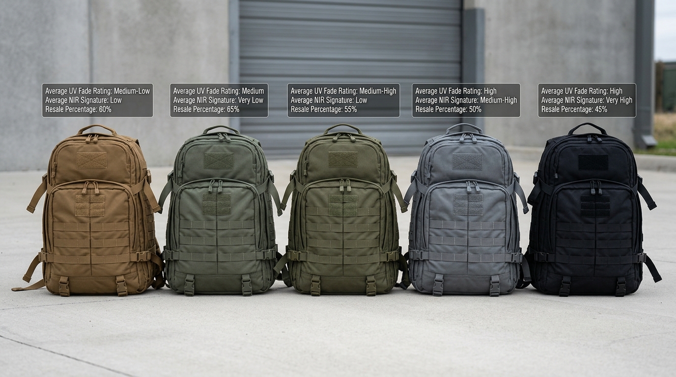 What Color Military Backpack Actually Works Best 4 Comparison of military backpack colors showing the five factors that determine best color for military backpack