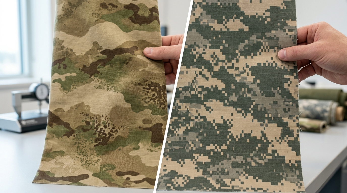 A-TACS Pattern pixel cluster structure compared to ACU digital camouflage