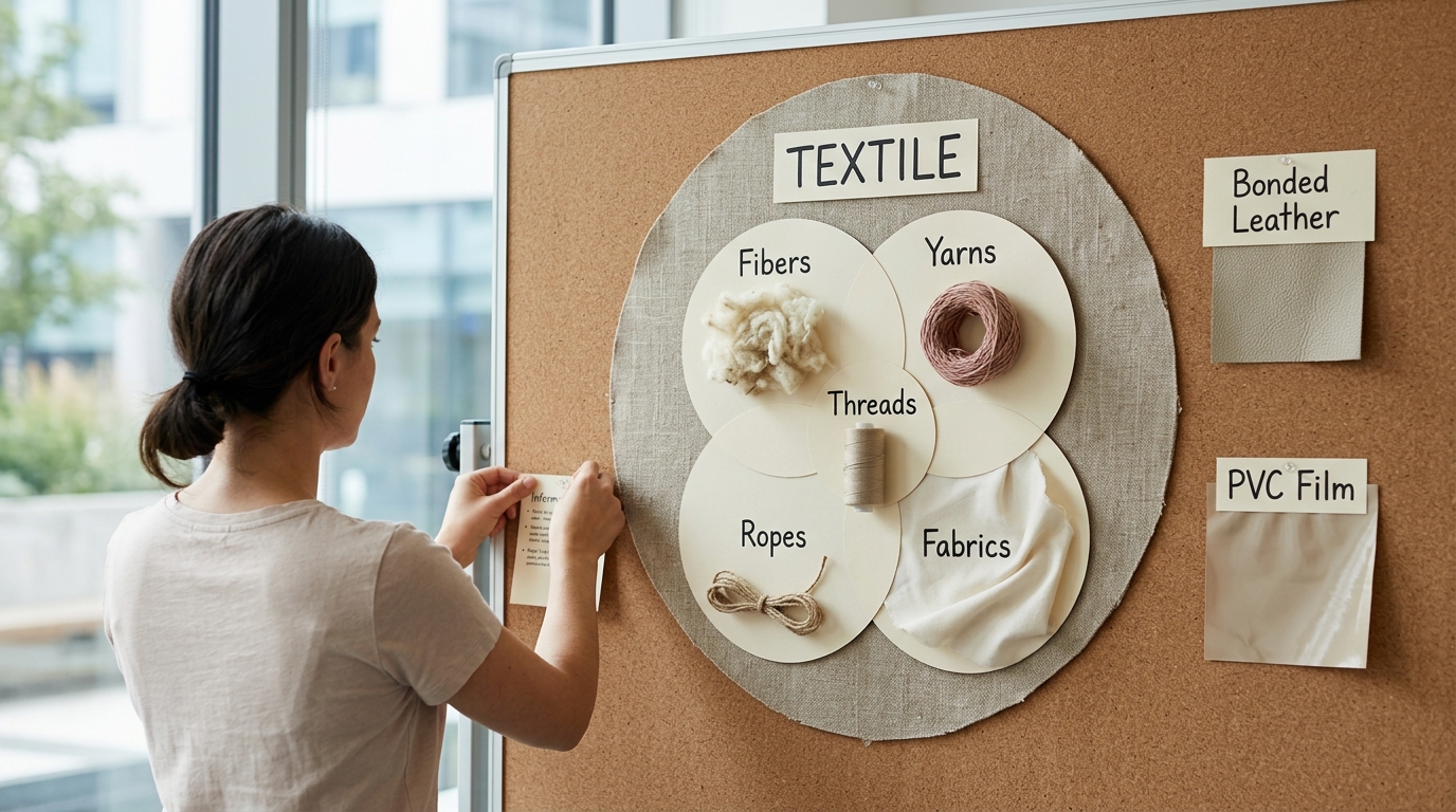 5 Differences Between Fabric and Textile 6 Fabric vs textile relationship diagram showing fabric as subset of textile category