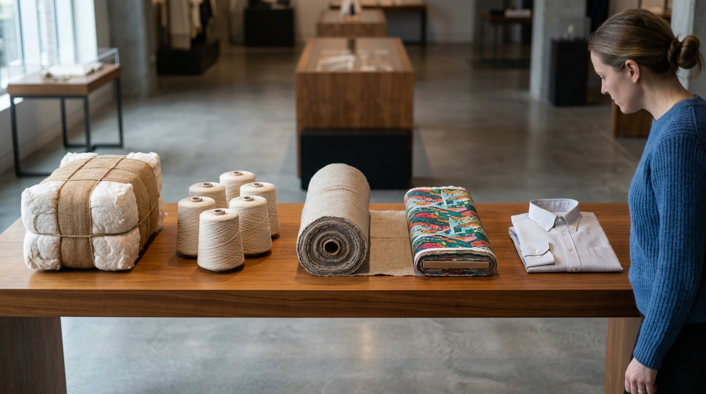 5 Differences Between Fabric and Textile 4 Fabric vs textile supply chain stages from fiber to finished product