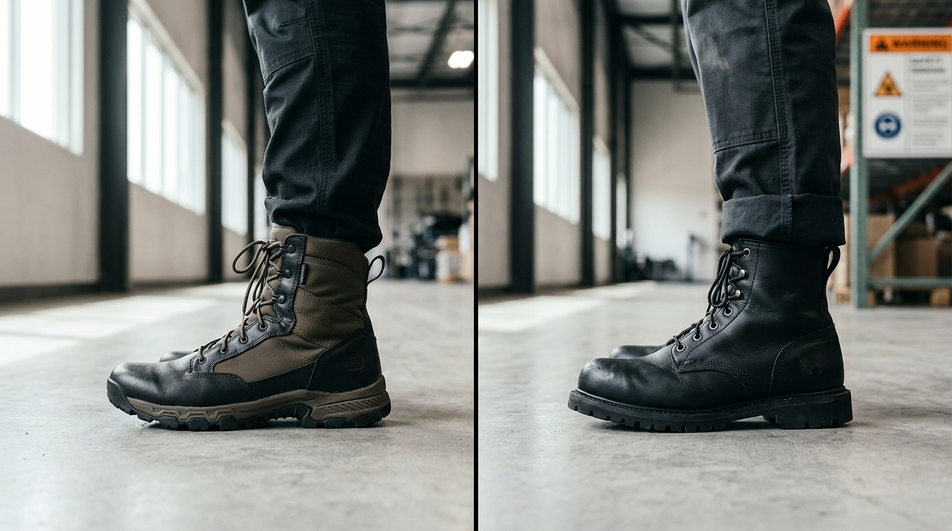 Can tactical boots be used as work boots comparison with safety-rated work boots