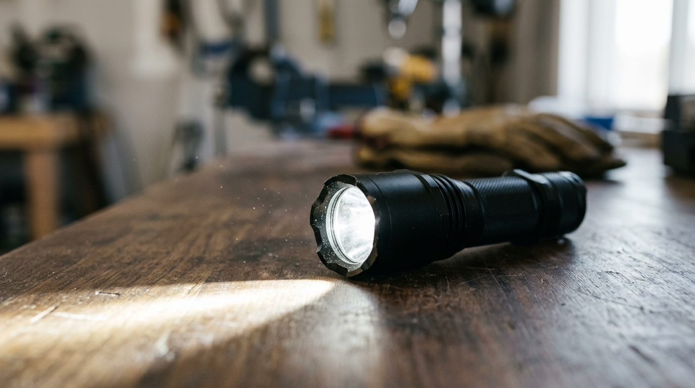 Tactische zaklamp of tactische pen: welke moet je meenemen? Tactische zaklamp met kernfuncties voor zelfverdediging: gekartelde ring en een lichtbundel van 1000 lumen.