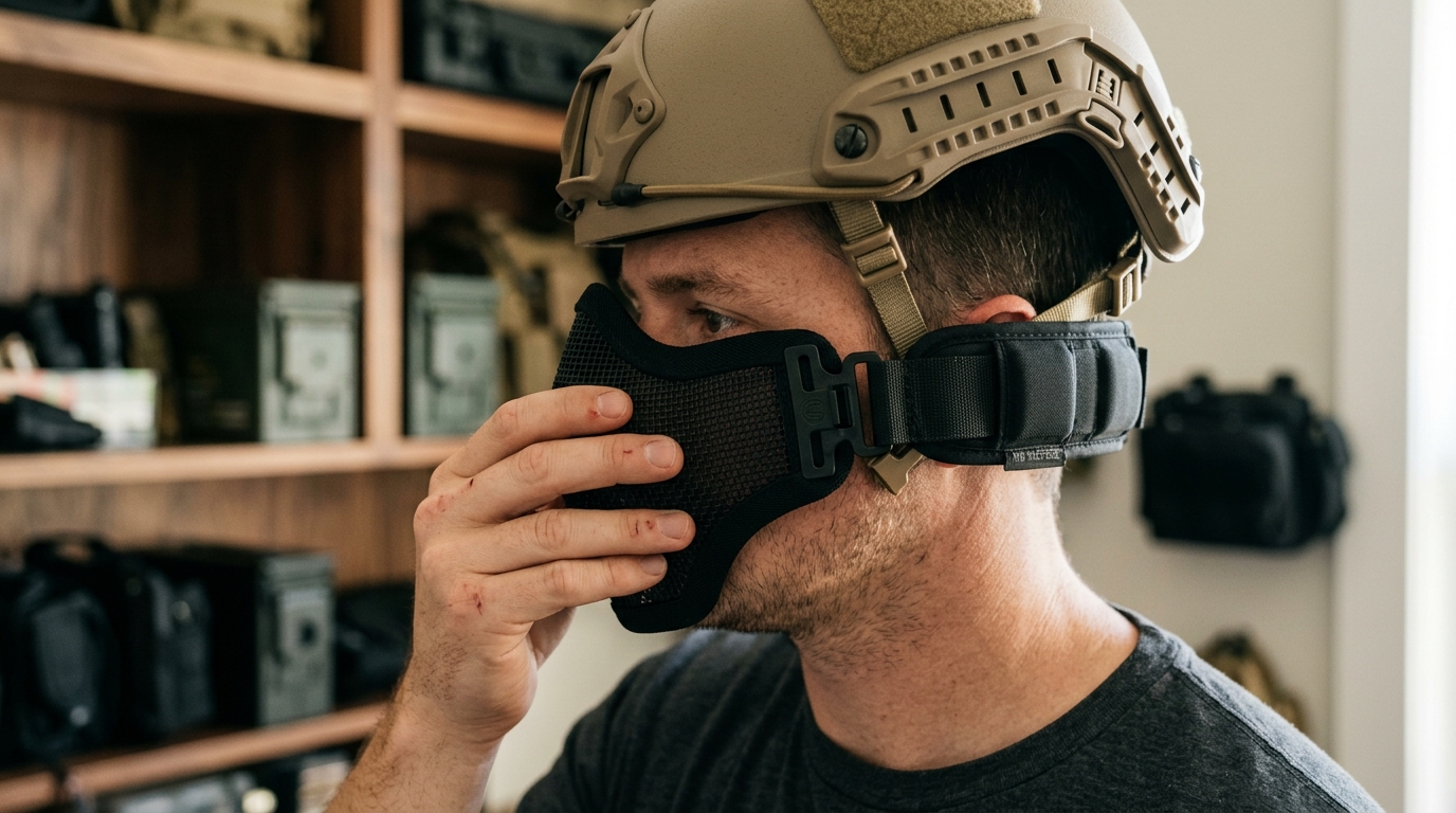 How to Connect an NB Tactical Mask to a Helmet Properly 5 How to connect NB Tactical mask to helmet using the official headband system