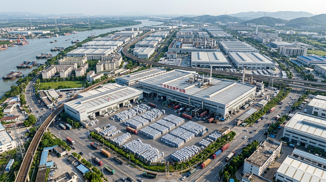 Top aluminum casting regions in China industrial cluster aerial view