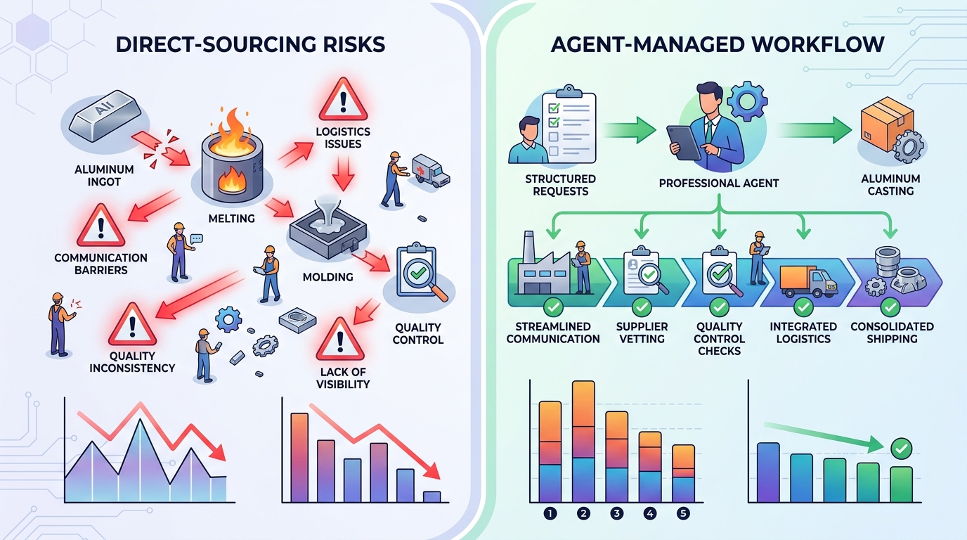 sourcing agent for aluminum castings China cost comparison