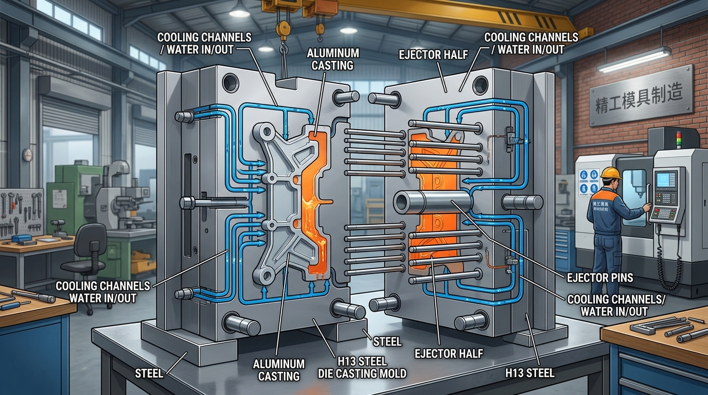 die casting tooling cost China production mold components
