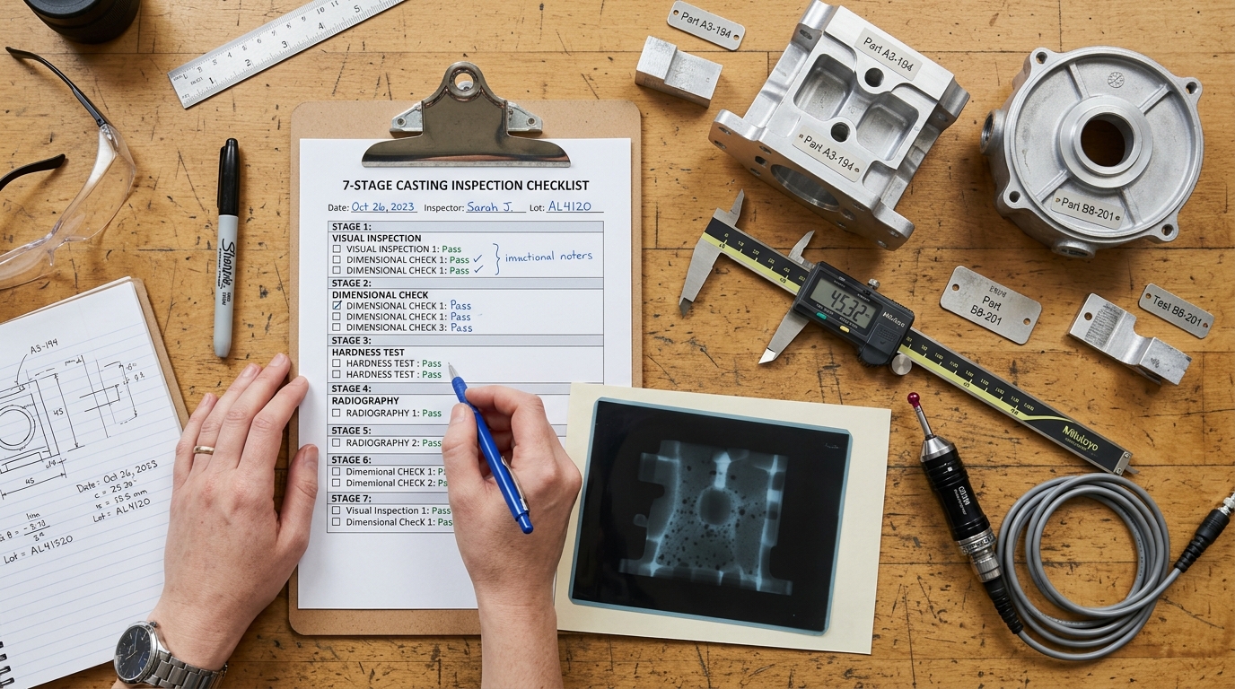 aluminum casting quality inspection checklist China seven-stage framework
