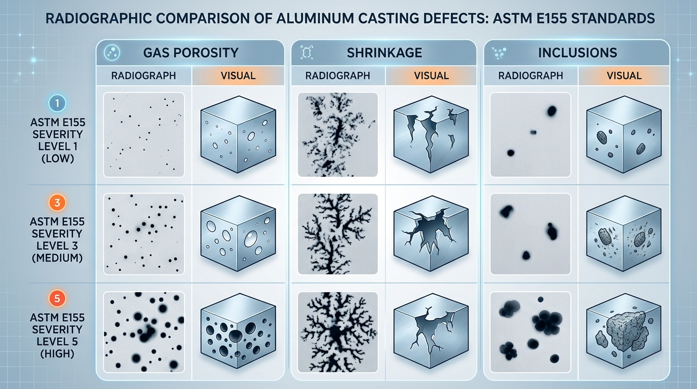 aluminum casting defect detection checklist China ASTM E155 radiograph