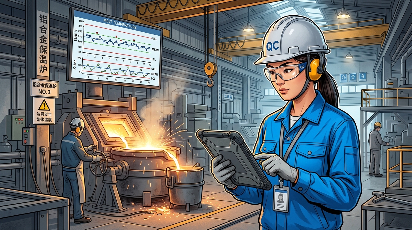 aluminum casting quality inspection checklist China DUPRO melt temperature verification