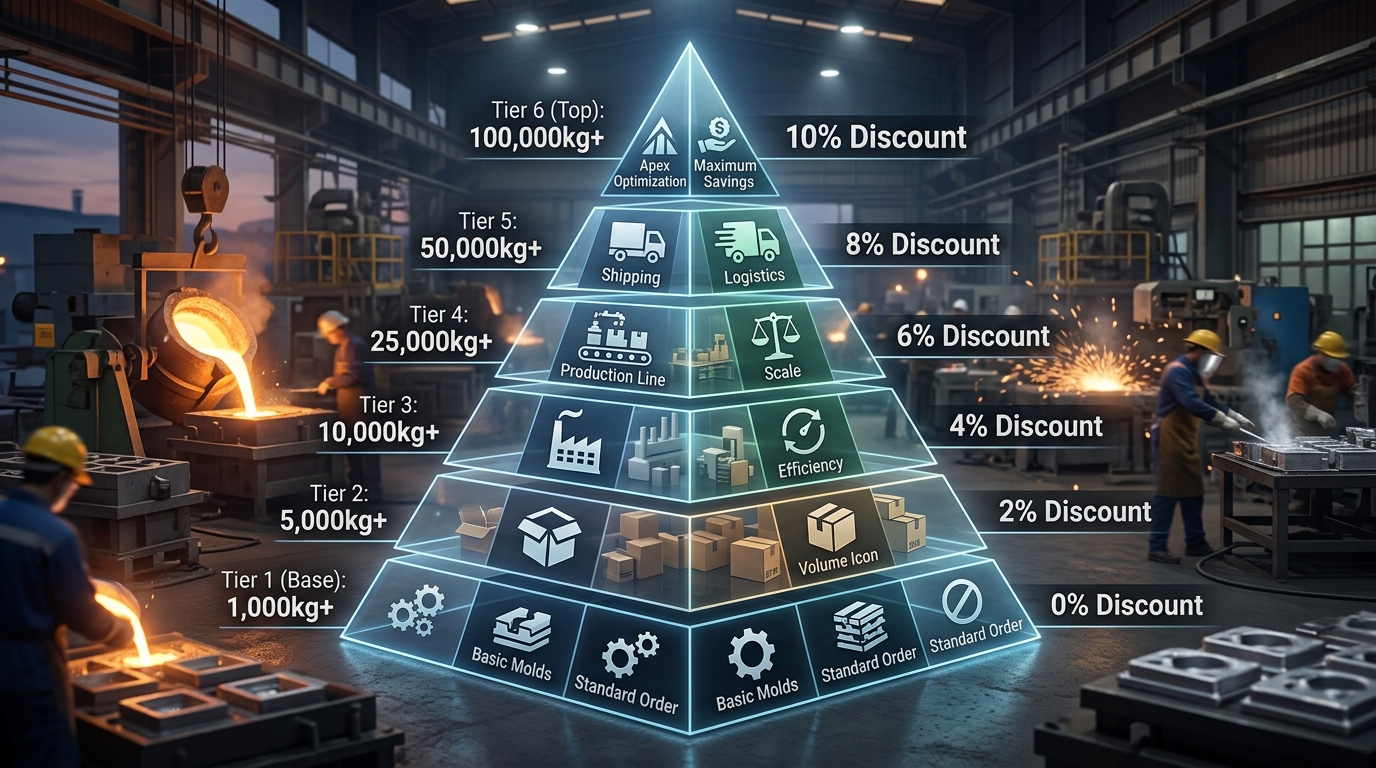 bulk aluminum casting order discount China tier pricing chart
