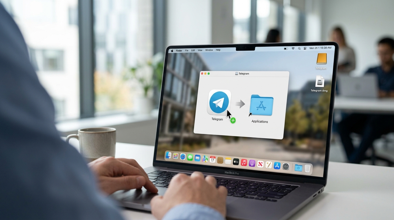 Telegram Mac 版下载安装 dmg 拖拽到应用程序文件夹
