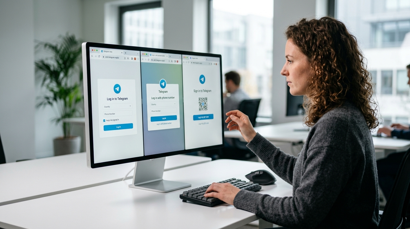 Telegram 网页版登录三个官方入口界面对比
