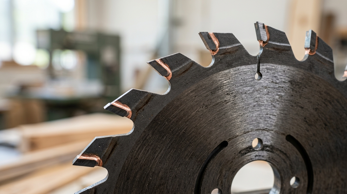 TCT tungsten carbide tipped saw blade with ATB tooth geometry optimized for cutting plywood cleanly