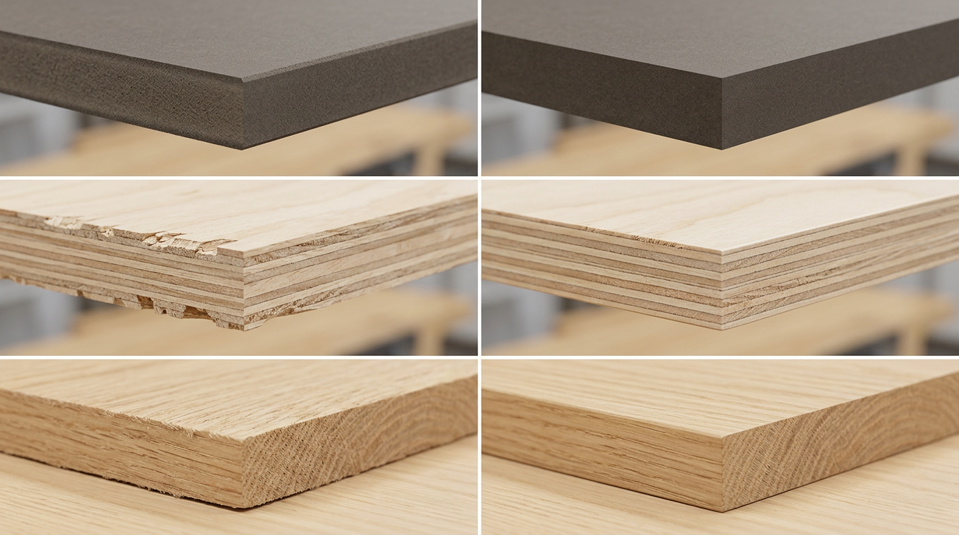 HSS vs carbide pre-milling cutter edge quality comparison on MDF plywood and solid wood substrates