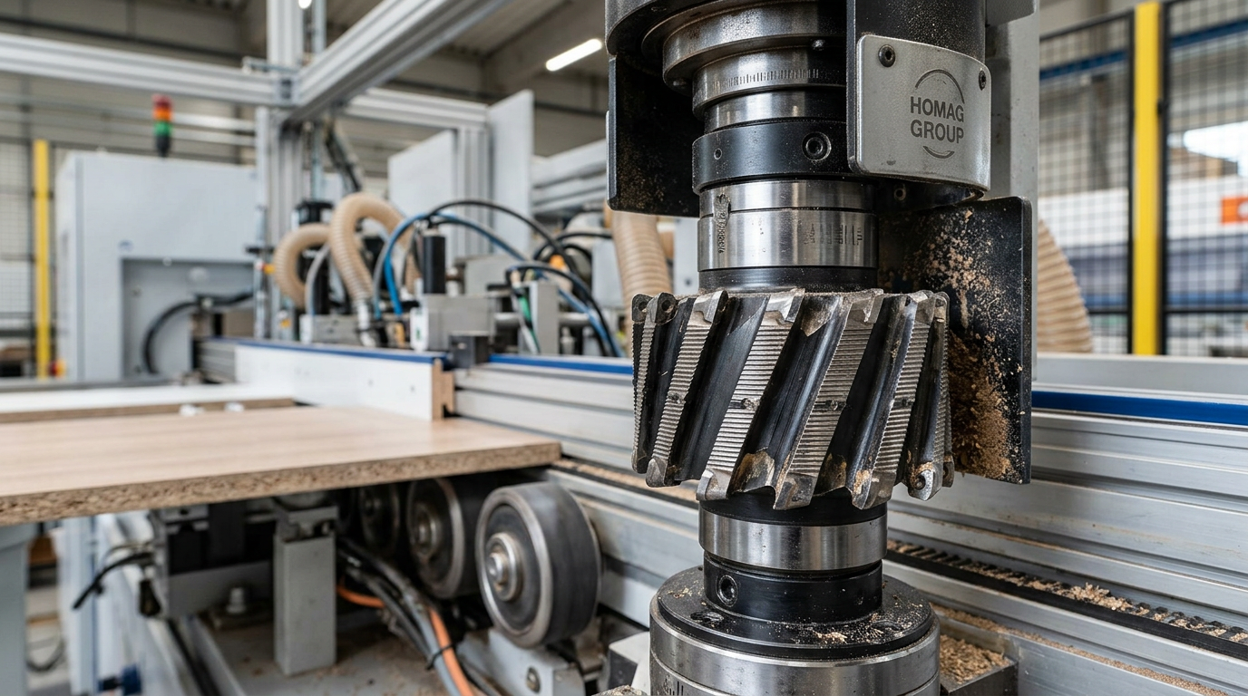 carbide pre-milling cutter edge wear after 3000 meters on edge banding machine