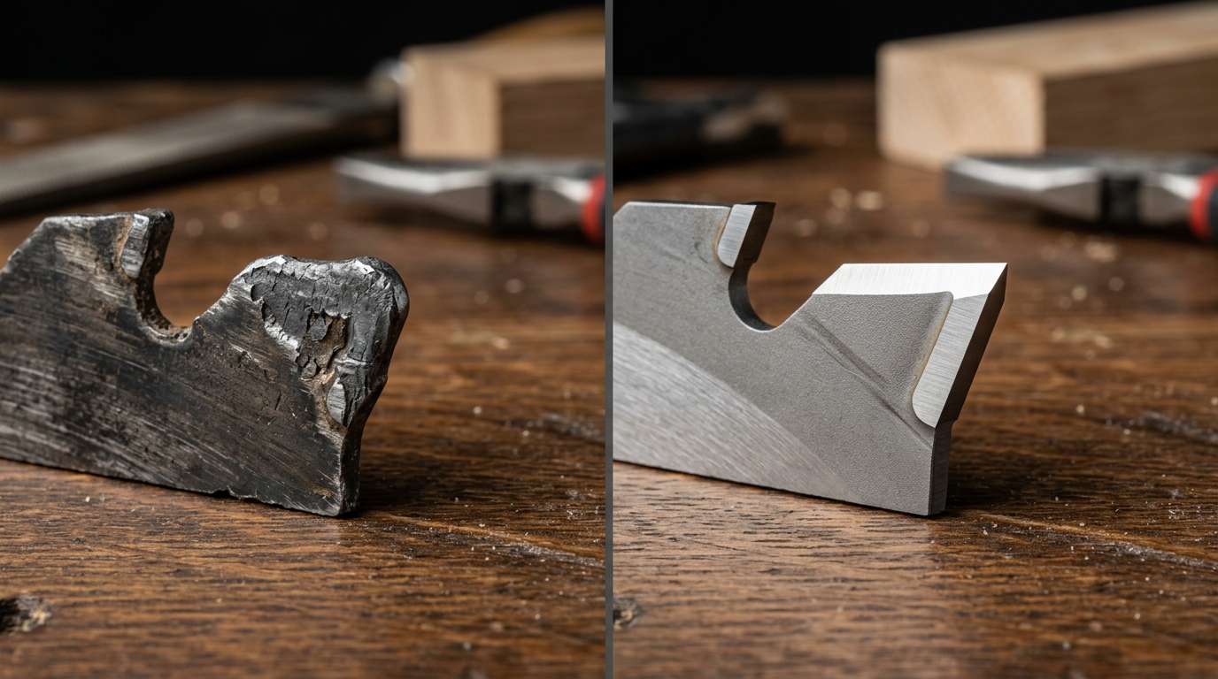 cheap vs expensive circular saw blade carbide tooth wear comparison after extended cutting