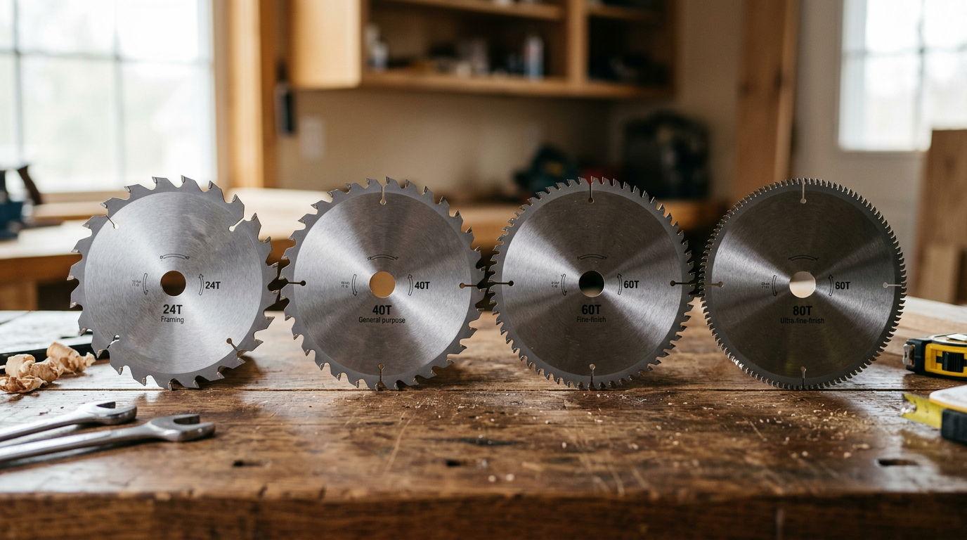 24 vs 40 vs 60 vs 80 tooth circular saw blades side by side comparison
