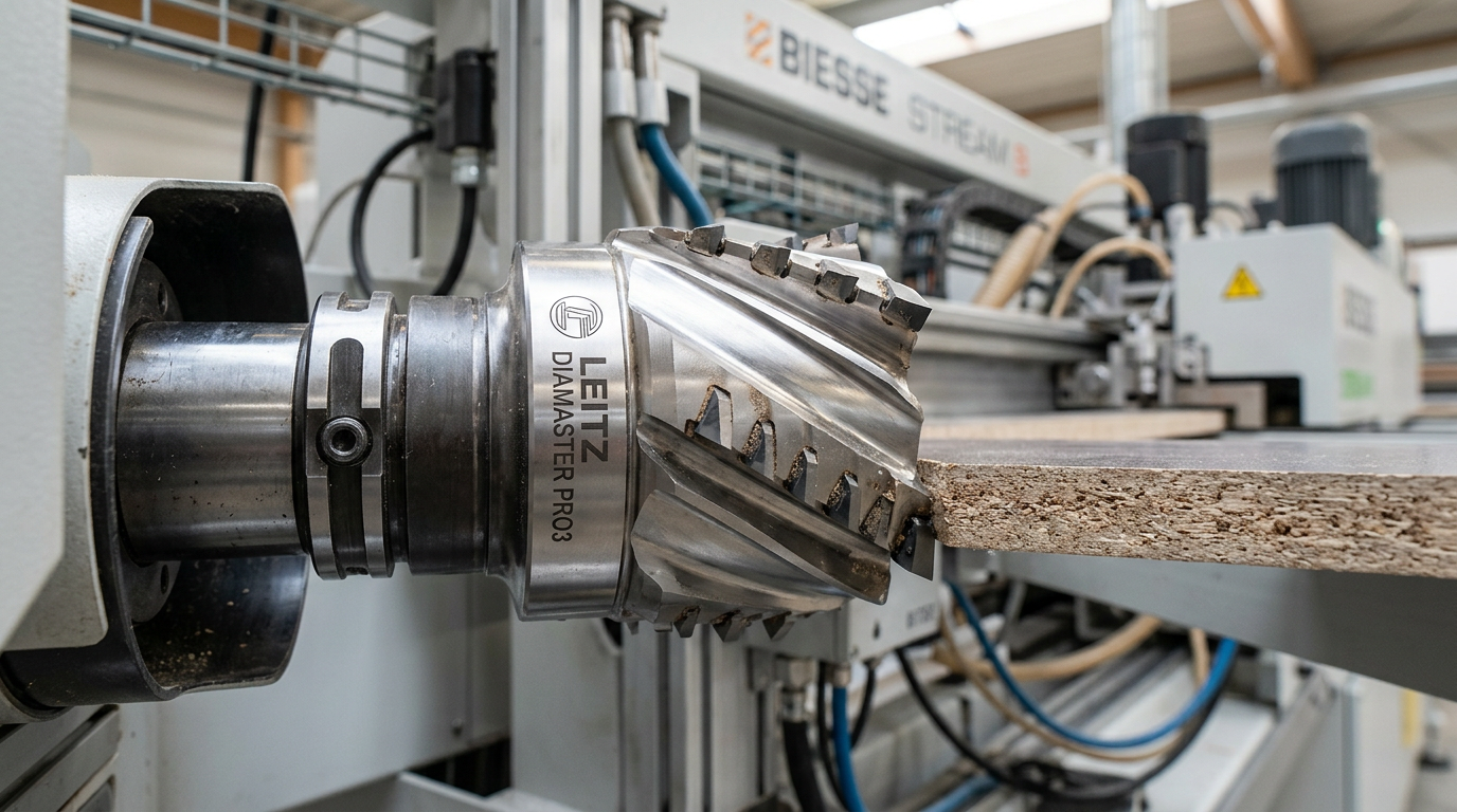 Leitz DIAMASTER PRO3 PCD pre-milling cutter for high-speed MDF banding