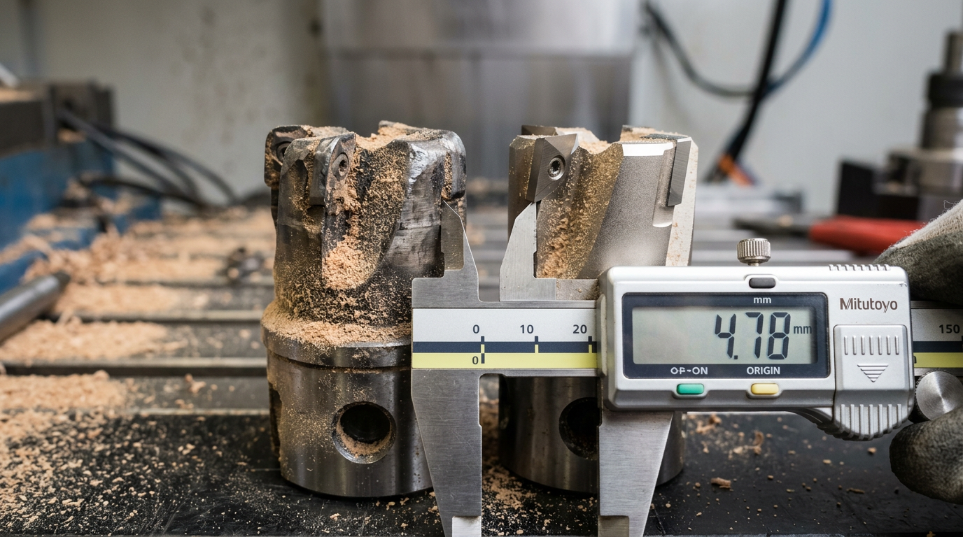 Carbide vs PCD pre-milling cutter wear after MDF edgebanding runs
