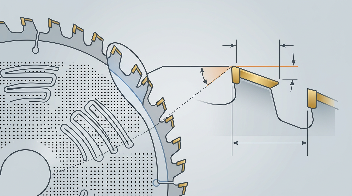 saw blade tooth count hook angle kerf width for MDF cutting