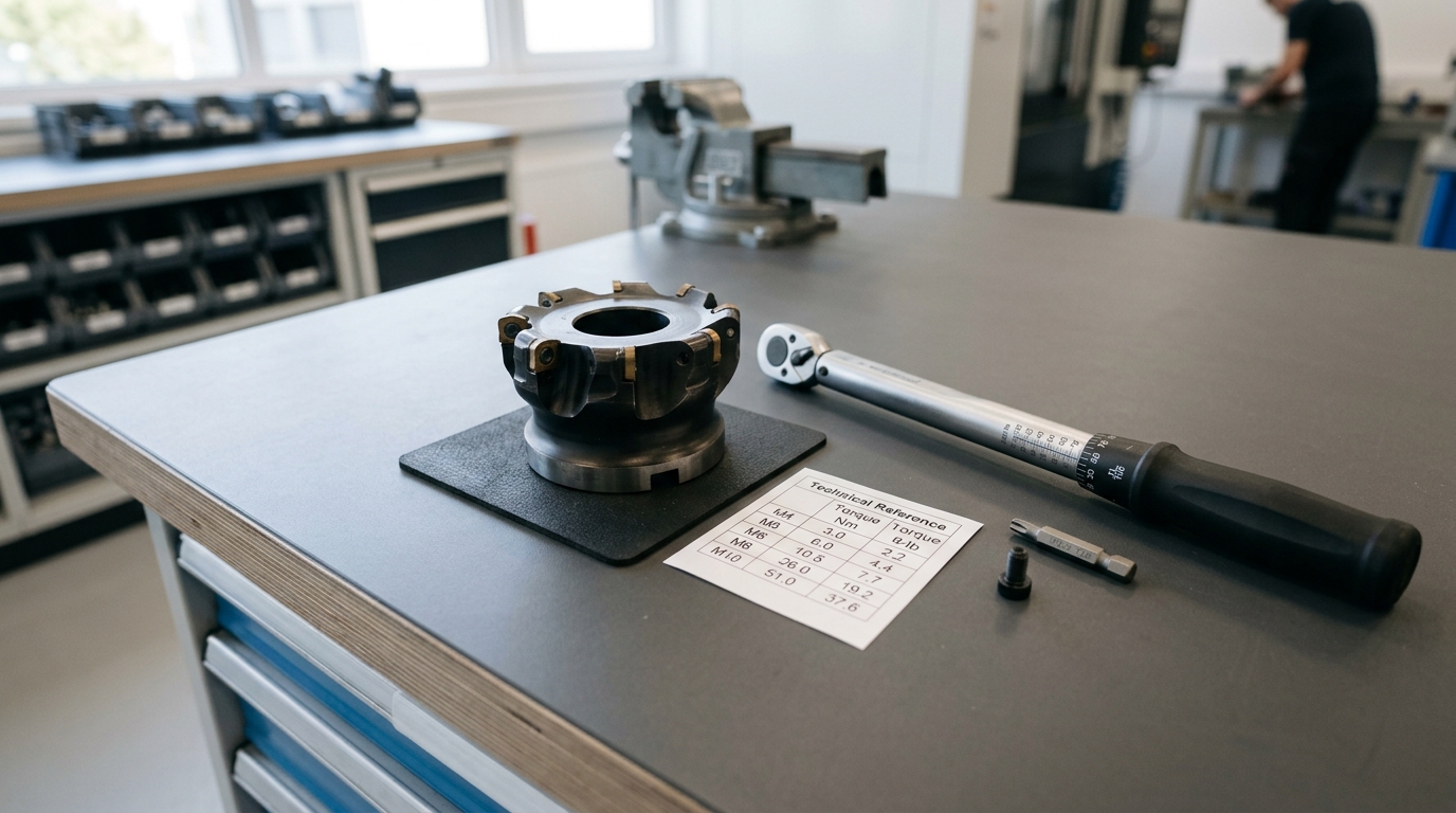 Pre-milling cutter head assembly torque specs chart with M6 M8 M10 screw values