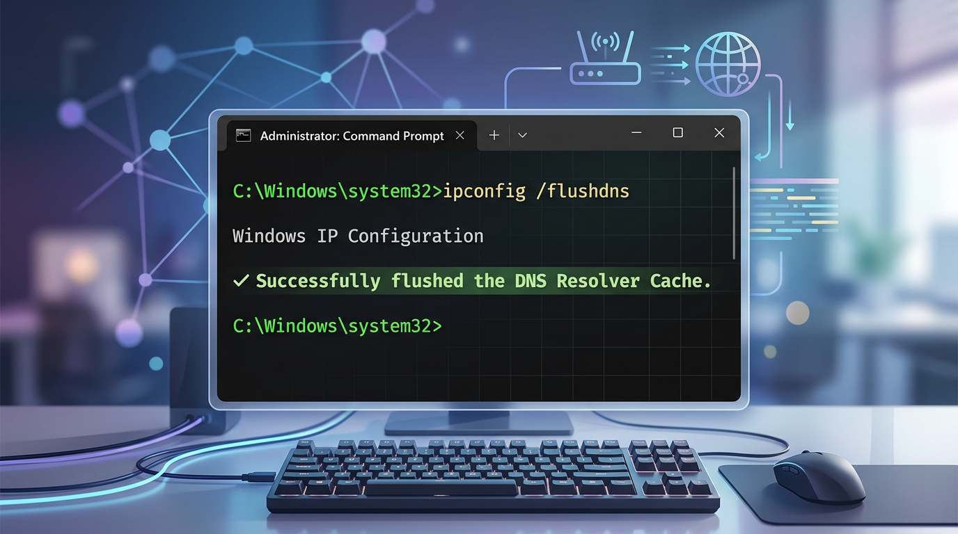 hello翻译下载失败时通过命令提示符刷新DNS缓存的操作步骤