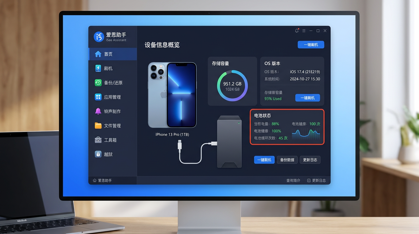 爱思助手核心功能模块显示界面