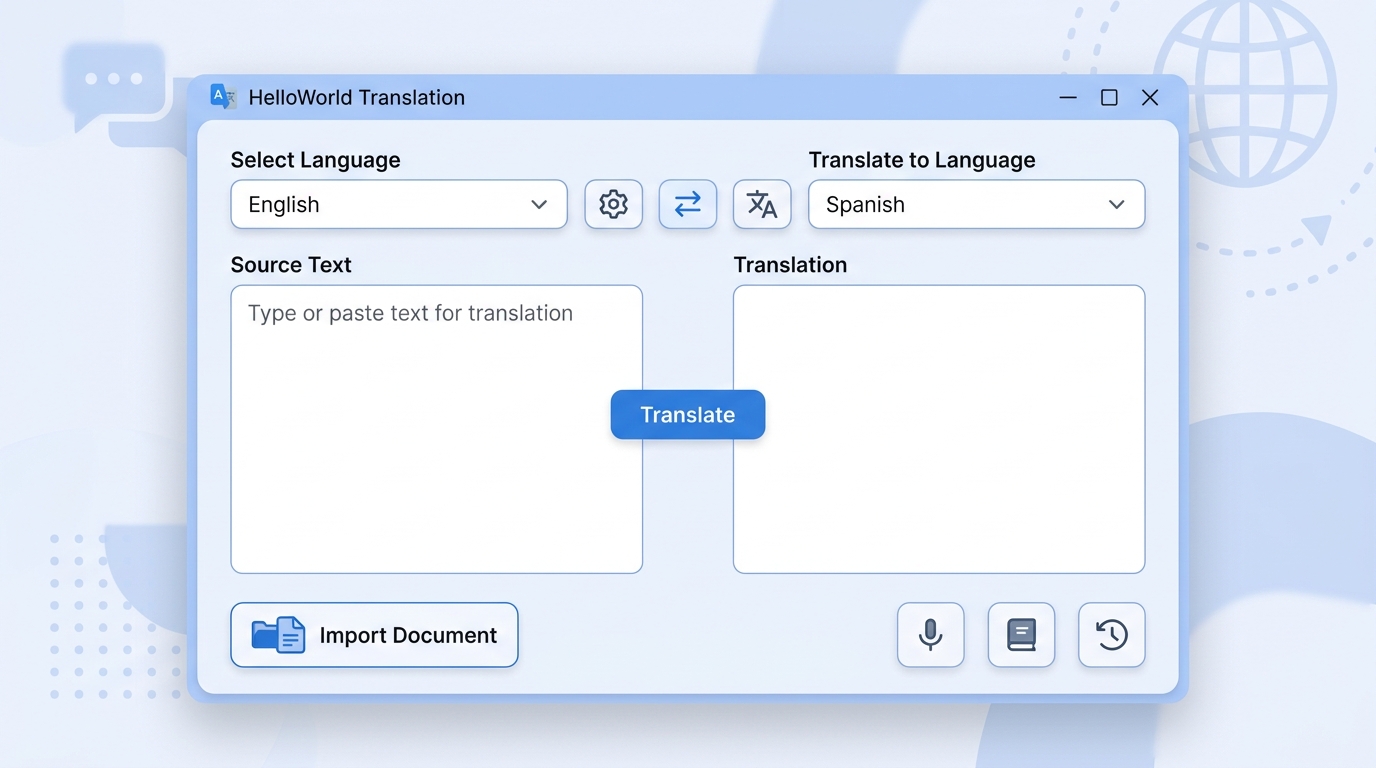 HelloWord翻译软件桌面端主界面