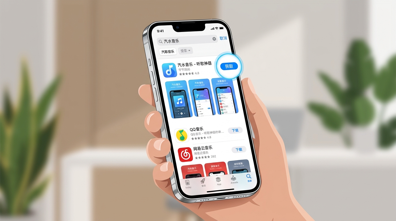 iOS设备App Store汽水音乐下载界面截图