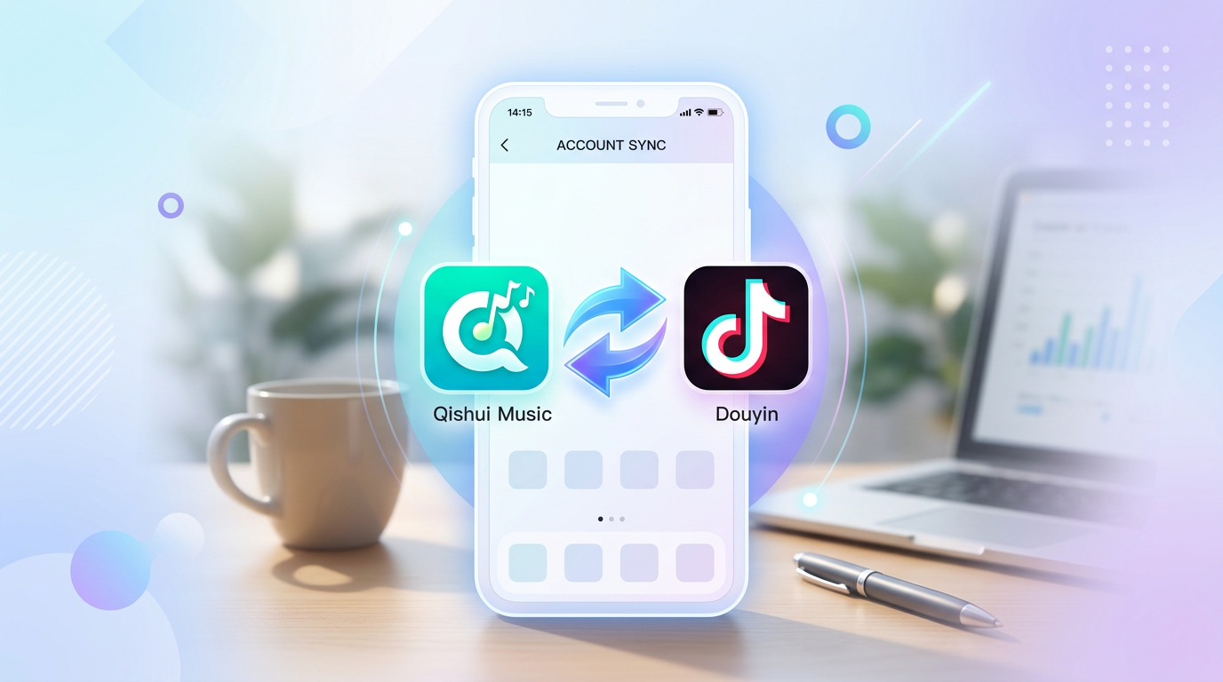 汽水音乐下载界面与抖音账号同步示意图