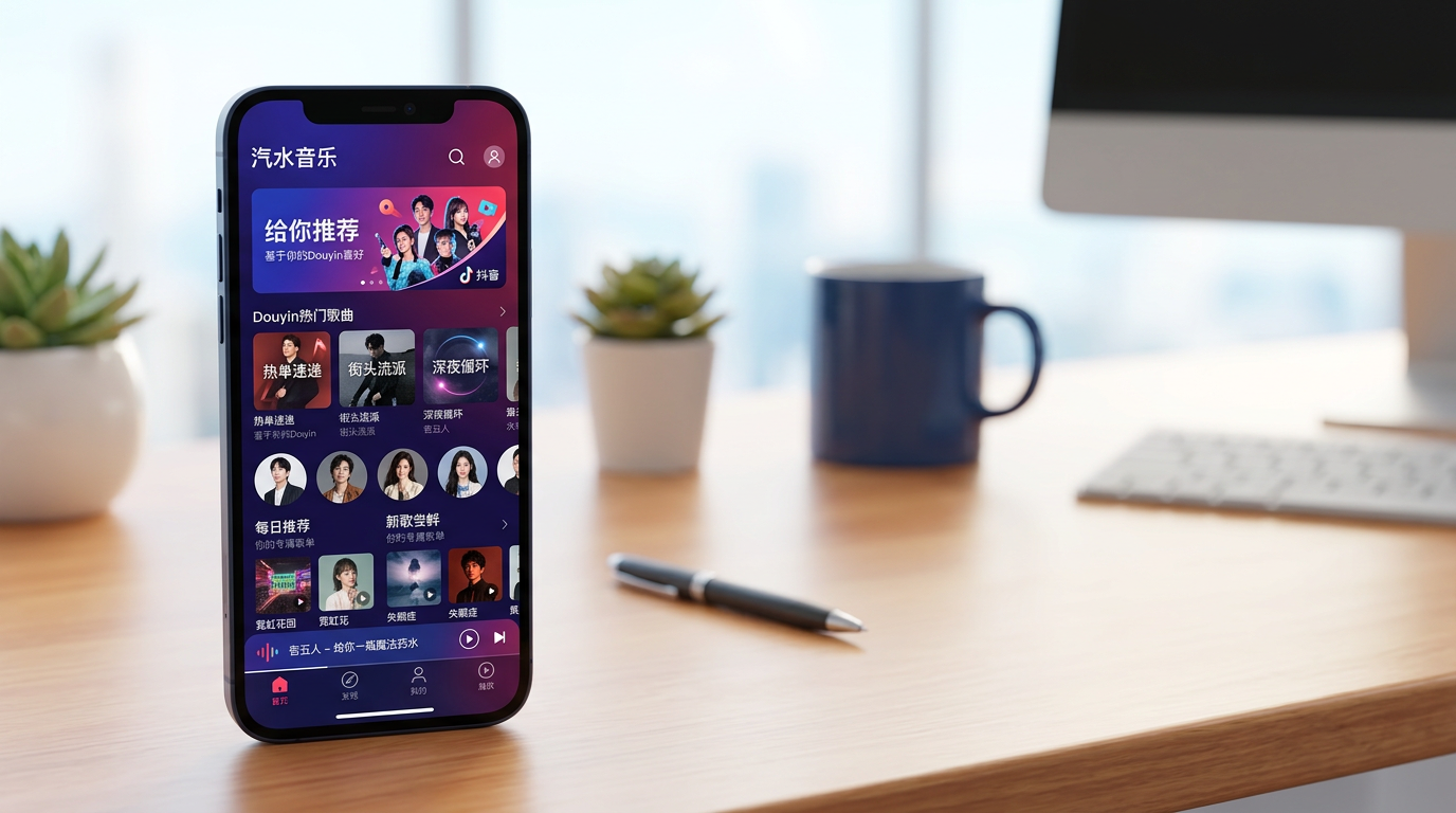 汽水音乐App首页个性化推荐界面展示