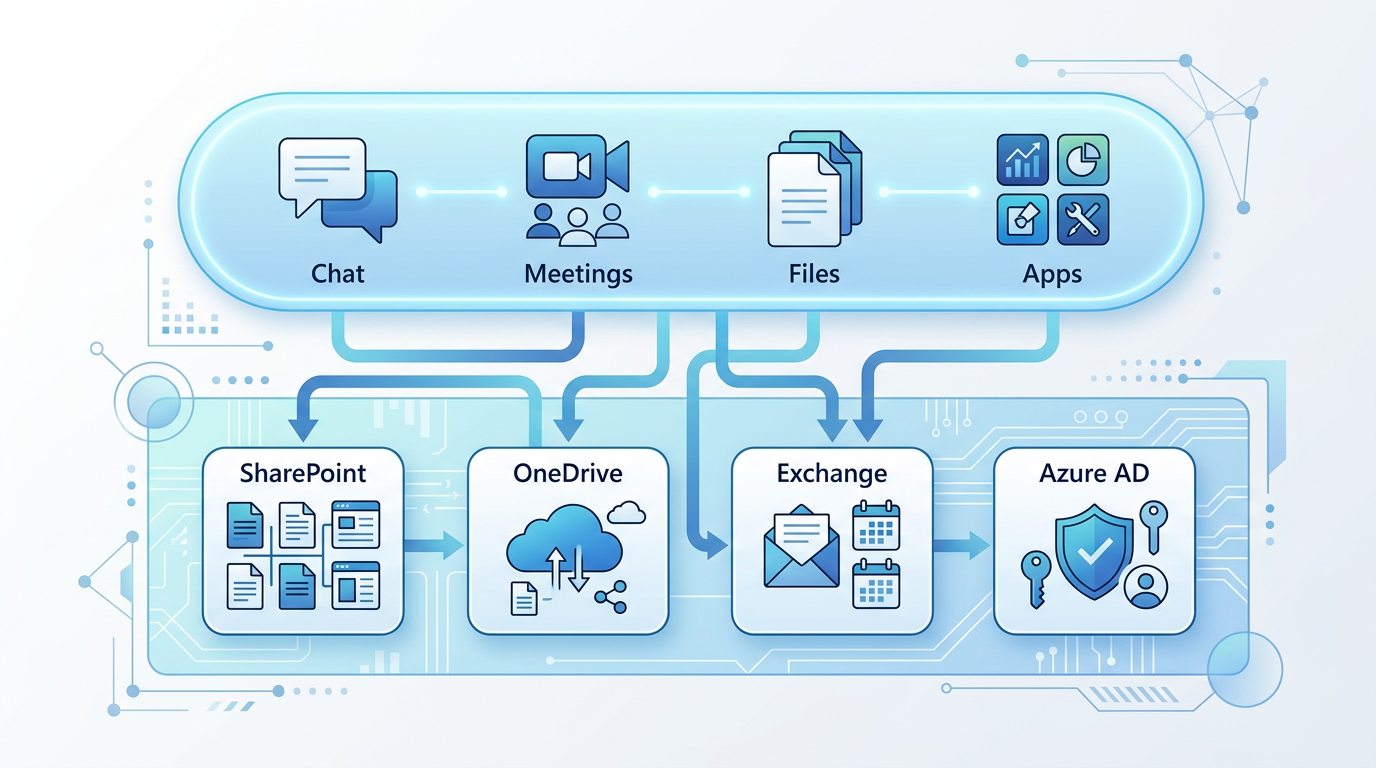 Microsoft Teams核心架构与四大模块工作原理图